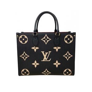 Louis Vuitton OnTheGo Tote MM Black/Beige Leather